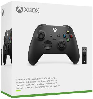 Controller Xbox Wireless + Wireless Adaptor PC (Black, Series X/S, One, Windows 10)